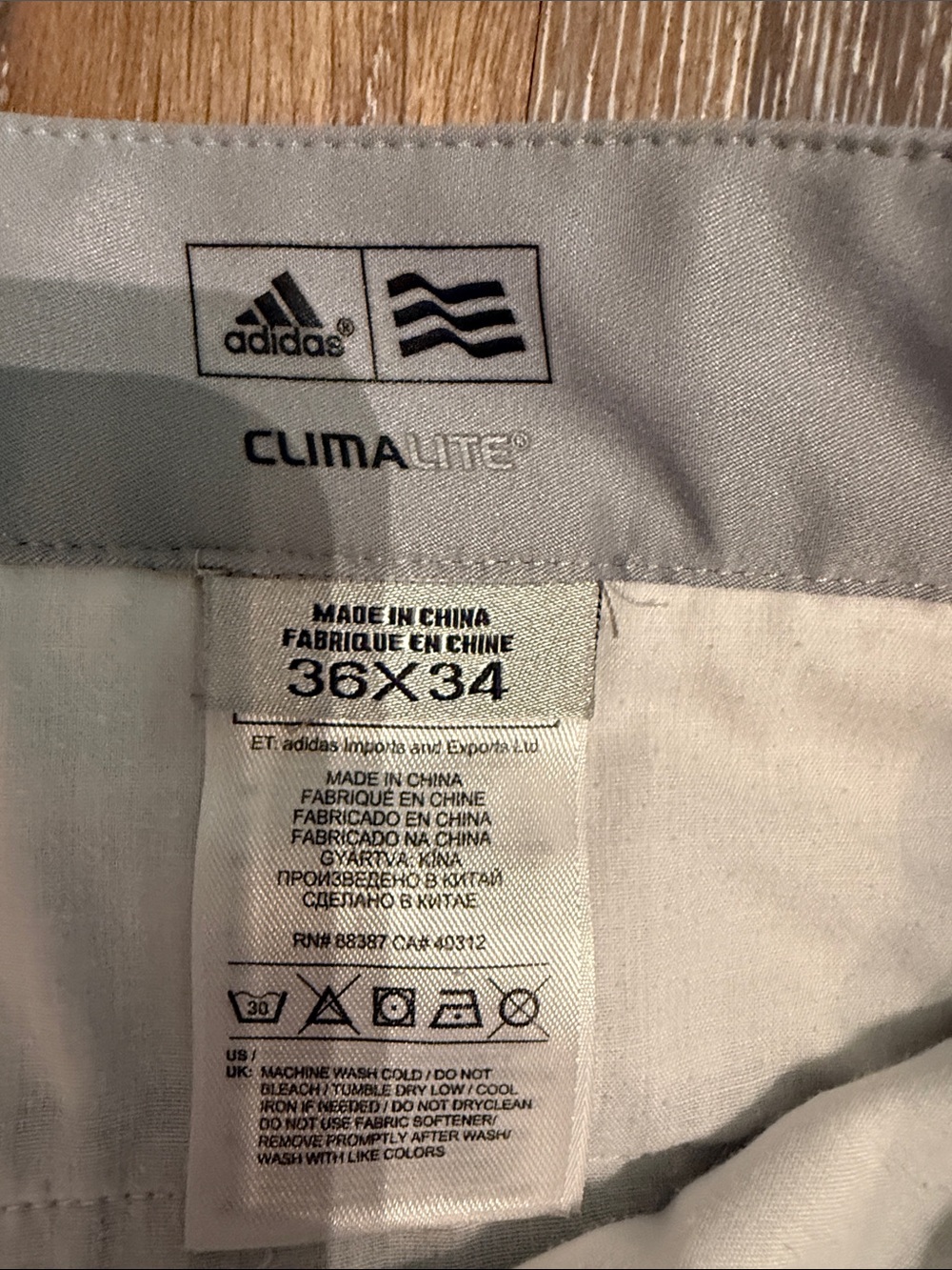 adidas Men's Light Gray Dress Pants